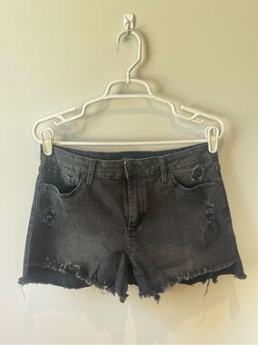 Just USA Black Distressed Women's Denim Shorts New WOT
